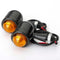 4pcs Black Amber Lens Mini Bullet Bulb Turn Signal Black Front Rear Light For Harley
