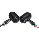 4pcs Smoked Lens Mini Bullet Bulb Turn Signal Black Front Rear Light For Harley