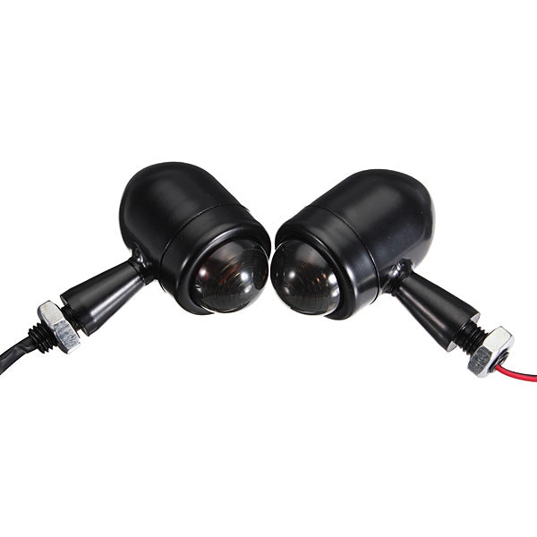 4pcs Smoked Lens Mini Bullet Bulb Turn Signal Black Front Rear Light For Harley