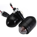 4pcs Black Clear Lens Mini Bullet Bulb Turn Signal Black Front Rear Light For Harley
