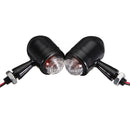 4pcs Black Clear Lens Mini Bullet Bulb Turn Signal Black Front Rear Light For Harley
