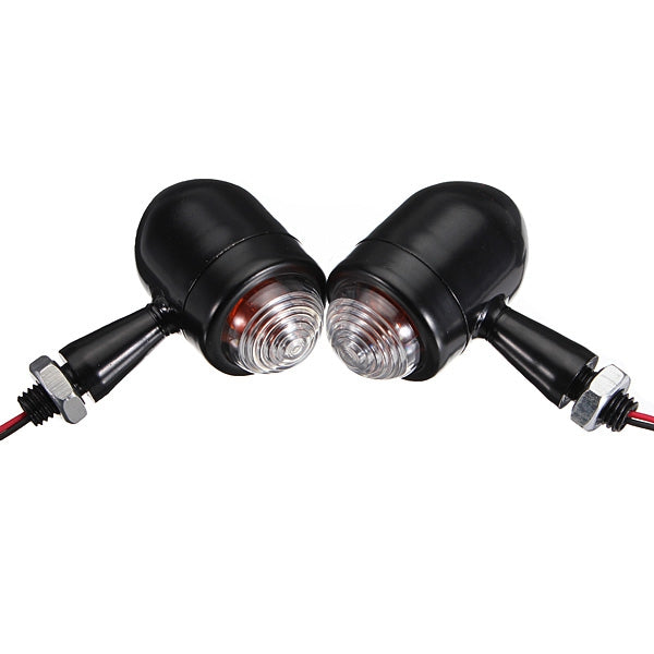 4pcs Black Clear Lens Mini Bullet Bulb Turn Signal Black Front Rear Light For Harley