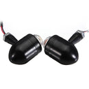 4pcs Black Clear Lens Mini Bullet Bulb Turn Signal Black Front Rear Light For Harley