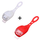 White&Red  Bicycle Bike  Light Waterproof Silicone LED Flashlight
