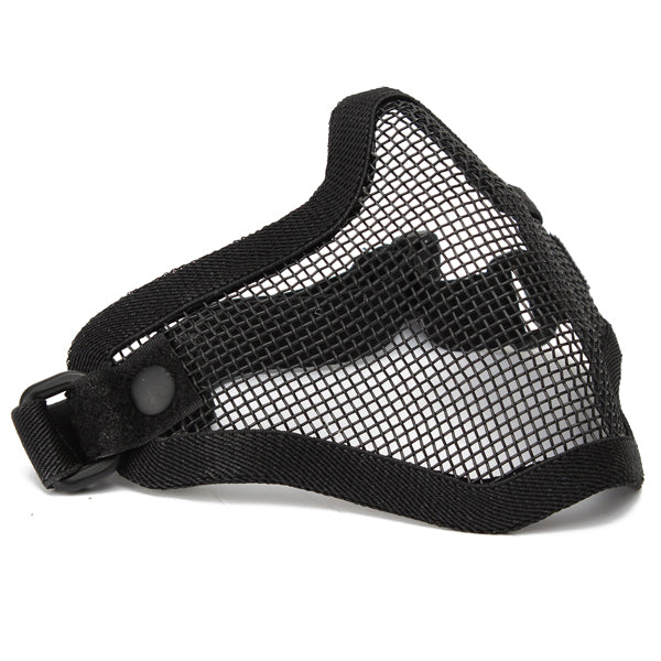 Half Face Mesh Mask Steel Hunting Tactical Protective Airsoft Motorcycle Outdoor