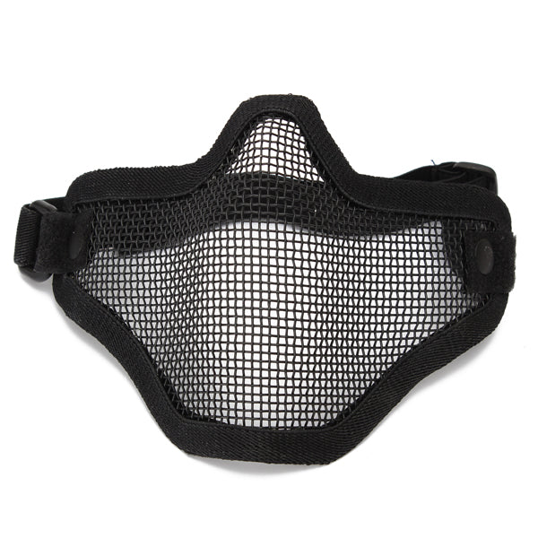 Half Face Mesh Mask Steel Hunting Tactical Protective Airsoft Motorcycle Outdoor