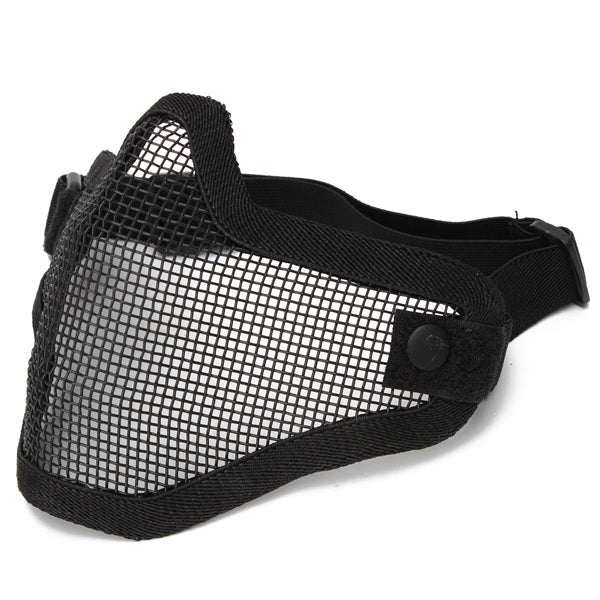 Half Face Mesh Mask Steel Hunting Tactical Protective Airsoft Motorcycle Outdoor