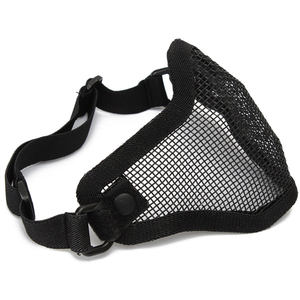Half Face Mesh Mask Steel Hunting Tactical Protective Airsoft Motorcycle Outdoor