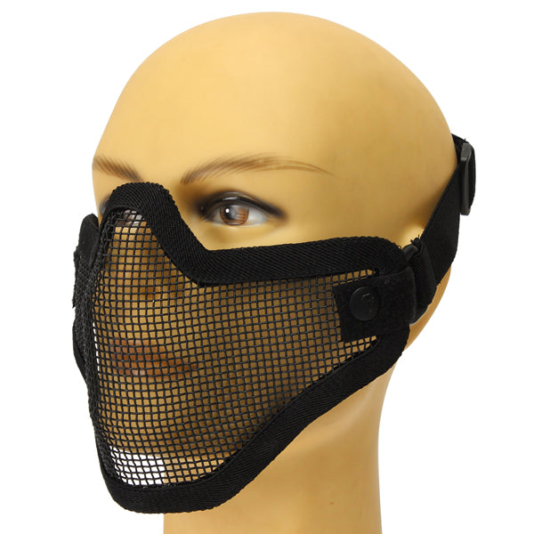 Half Face Mesh Mask Steel Hunting Tactical Protective Airsoft Motorcycle Outdoor