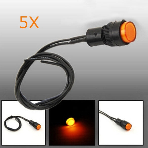 5X10mm Universal LED Indicator Dash Panel Warning Light Lamp