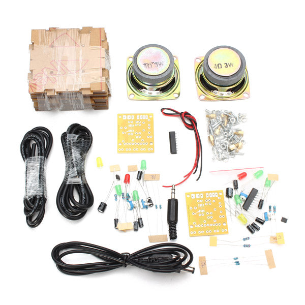 With Housing DIY Music Spectrum LED Flash Kit + DIY Amplifier Speaker Kit