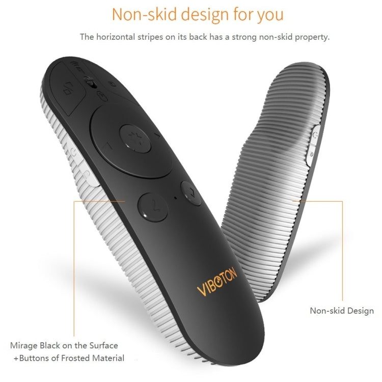 VIBOTON VMP07 2.4GHz Multimedia Presentation Remote PowerPoint Clicker Wireless Presenter Handheld Controller Flip Pen, Control Distance: 15m(Black)