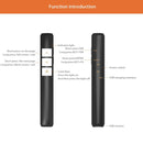 VIBOTON PP932 2.4GHz Multimedia Presentation Remote PowerPoint Clicker Flip Pen, 3 Keys, Control Distance: 100m(Black)
