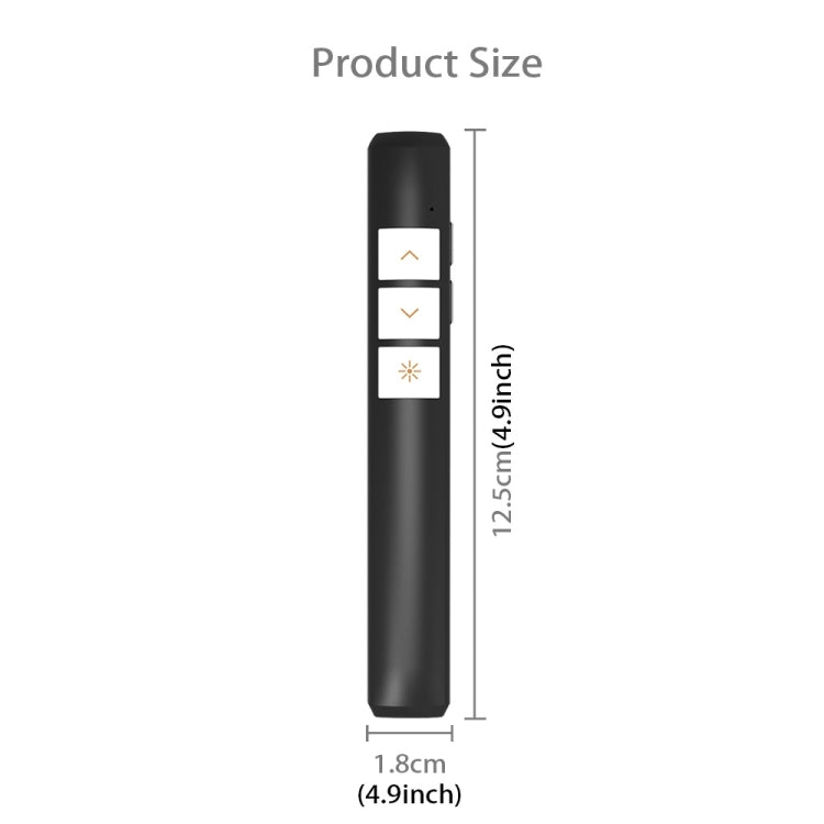 VIBOTON PP932 2.4GHz Multimedia Presentation Remote PowerPoint Clicker Flip Pen, 3 Keys, Control Distance: 100m(Black)