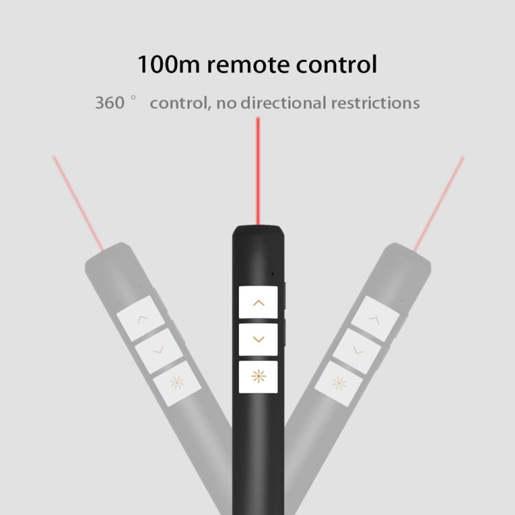 VIBOTON PP932 2.4GHz Multimedia Presentation Remote PowerPoint Clicker Flip Pen, 3 Keys, Control Distance: 100m(Black)