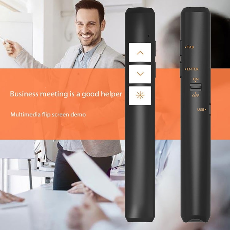 VIBOTON PP932 2.4GHz Multimedia Presentation Remote PowerPoint Clicker Flip Pen, 3 Keys, Control Distance: 100m(Black)