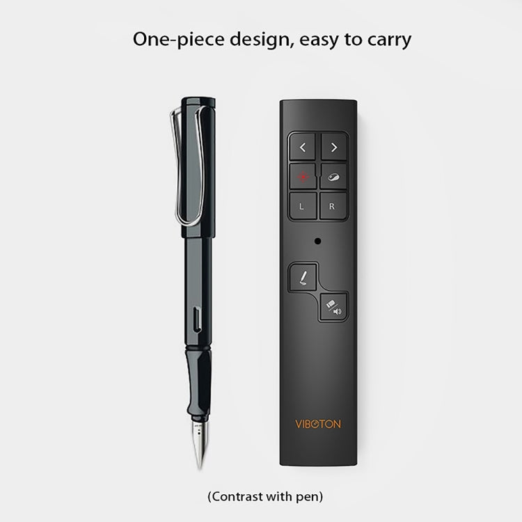 VIBOTON PP930 2.4GHz Multimedia Presentation Remote PowerPoint Clicker Wireless Presenter Handheld Controller Flip Pen, Control Distance: 30m(Black)