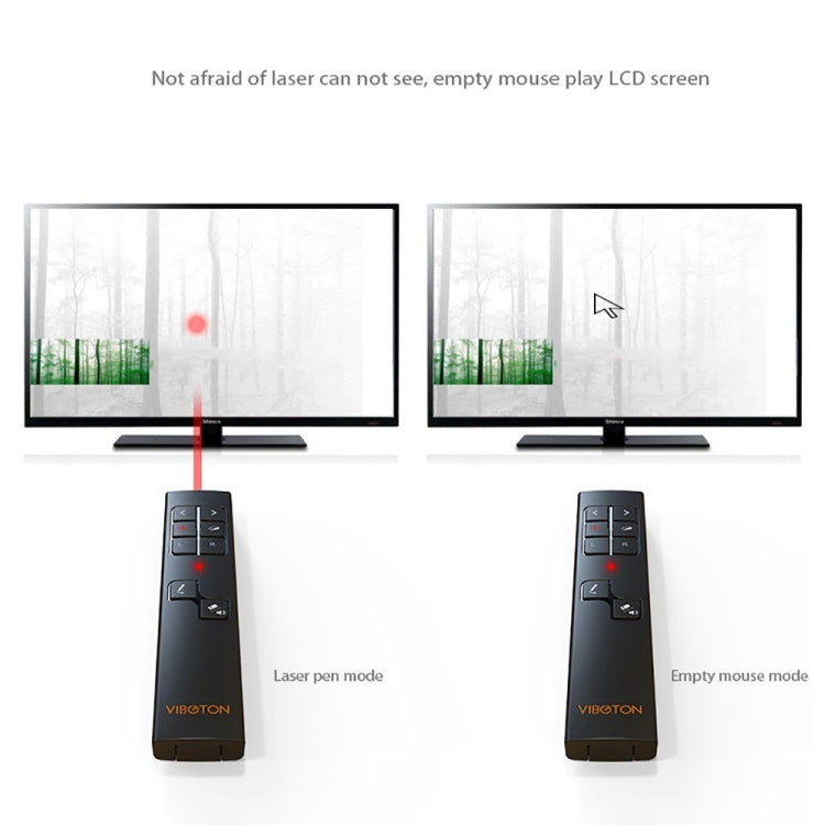 VIBOTON PP930 2.4GHz Multimedia Presentation Remote PowerPoint Clicker Wireless Presenter Handheld Controller Flip Pen, Control Distance: 30m(Black)