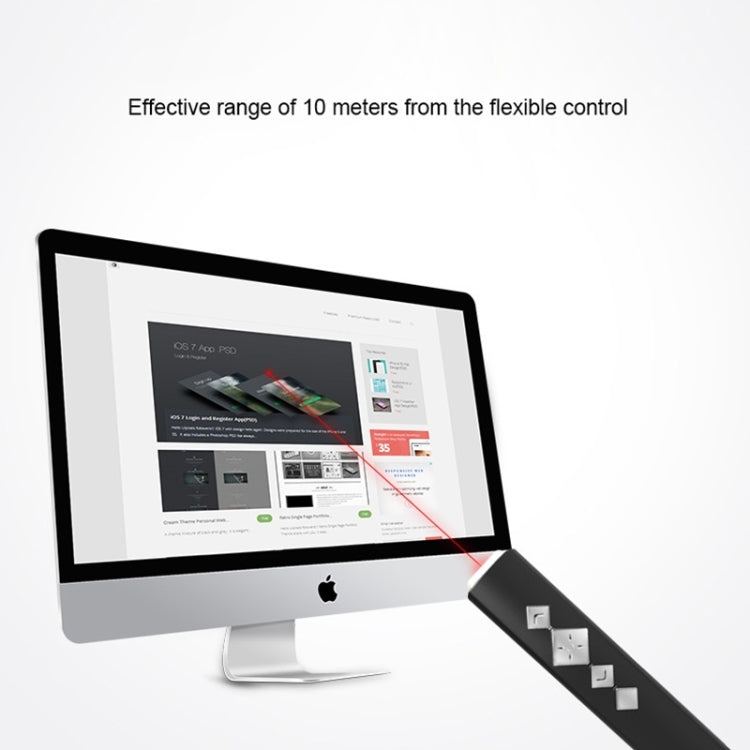 VIBOTON PP910 2.4GHz Multimedia Presentation Remote PowerPoint Clicker Handheld Controller Flip Pen with USB Receiver, Control Distance: 10m(Black)