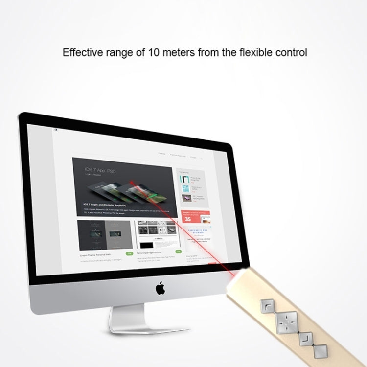 VIBOTON PP910 2.4GHz Multimedia Presentation Remote PowerPoint Clicker Handheld Controller Flip Pen with USB Receiver, Control Distance: 10m(Gold)