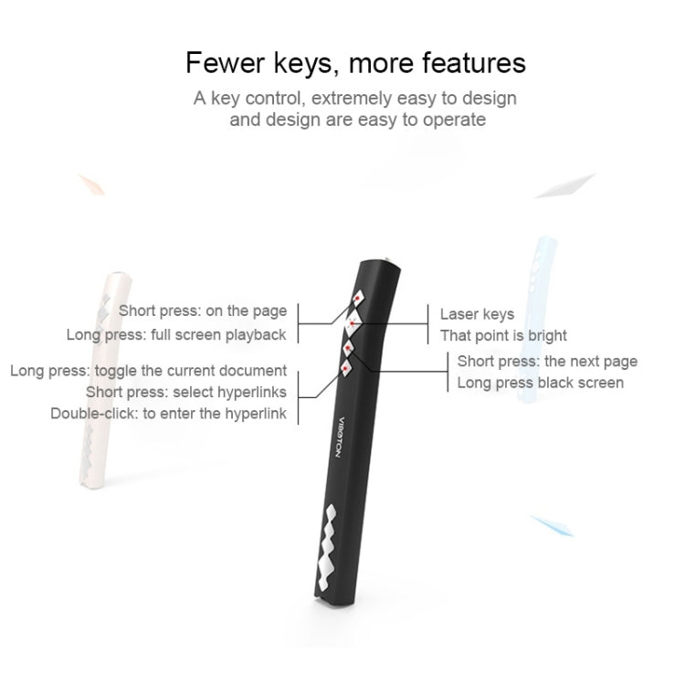 VIBOTON PP910 2.4GHz Multimedia Presentation Remote PowerPoint Clicker Handheld Controller Flip Pen with USB Receiver, Control Distance: 10m(Blue)