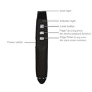 VIBOTON PP820A 2.4GHz Multimedia Presentation Remote PowerPoint Clicker Handheld Controller Flip Pen with USB Receiver, Control Distance: 15m(Black)