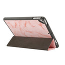 Marble Texture Pattern Horizontal Flip Case for iPad 9.7 (2018) , with Three-folding Holder & Pen Slots(Pink)