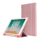 Litchi Texture Flip Leather Case for iPad 9.7(2017) / 9.7(2018)/ Air2 / Air, with Three-folding Holder & Pen Slots(Rose Gold)