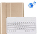 For iPad 9.7 (2018) & iPad Air & Air 2 & iPad Pro 9.7 & New iPad 9.7 inch (2017) Ultra-thin ABS Bluetooth Keyboard Horizontal Flip Leather Tablet Case with Holder(Gold)