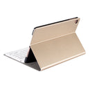 For iPad 9.7 (2018) & iPad Air & Air 2 & iPad Pro 9.7 & New iPad 9.7 inch (2017) Ultra-thin ABS Bluetooth Keyboard Horizontal Flip Leather Tablet Case with Holder(Gold)