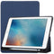Cloth Texture Pattern Case for iPad 9.7 (2018) & iPad 9.7 inch (2017), with Three-folding Holder & Pen Slots(Blue)