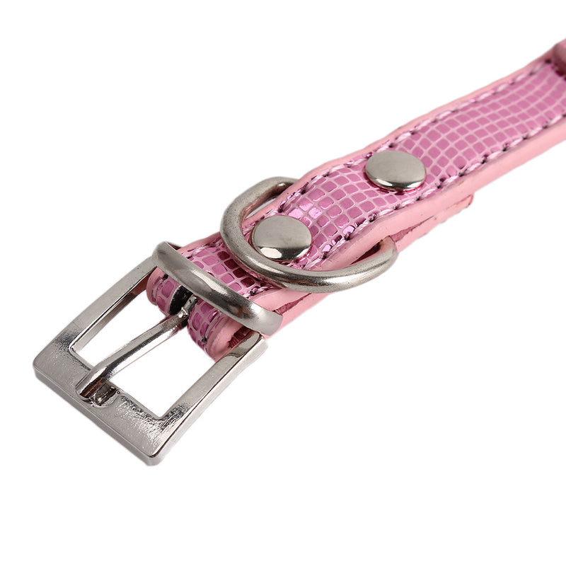 1x Pet Dog Puppy Neck Ajustable Buckle Safety Collars Rhinestone Bow Design S