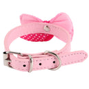 1Pcs Dog Collar Small Dogs Bling Crystal Bow PU Leather Cats Pet Necklace