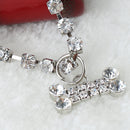 1 Pc Dog Bone with Crystal Ring Necklace Jewelry Gift Puppy Pet Pendant Cute