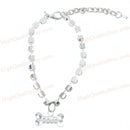1 Pc Dog Bone with Crystal Ring Necklace Jewelry Gift Puppy Pet Pendant Cute