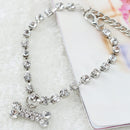 1 Pc Dog Bone with Crystal Ring Necklace Jewelry Gift Puppy Pet Pendant Cute