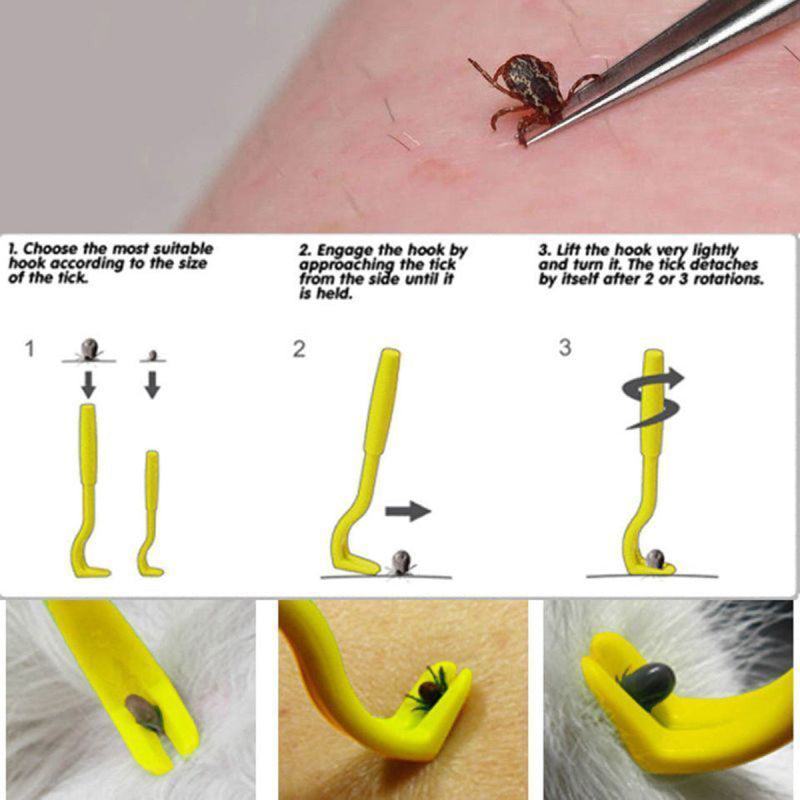 2Pcs Plastic Fleas Lice Hook Remover Tool For Horse Pet Cat Dog Pet