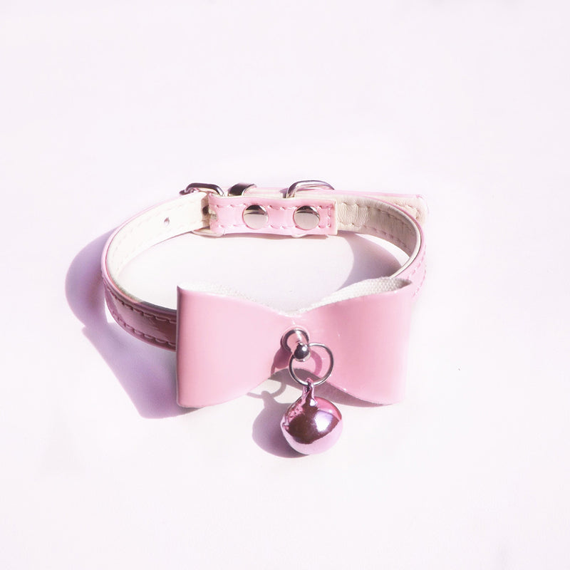 1 x Adjustable Cute Necktie Dog Cat Pet Collar Nylon Bell Kitten Candy Color Bow