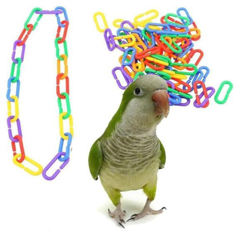 100x Durable Plastic Links C Chain For Birds Parrots Sugar Gliders Toys