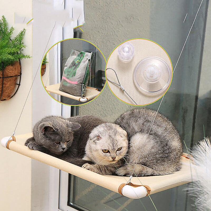 Pet Cat Hammock Perch Basking Cushion Bed Hanging Shelf Seat Pet