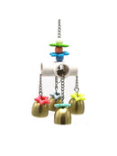 1pc Pet Bird Parrot Natural Sepak Takraw Rattan Ball Bite Chew Toys Swing Bells