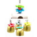 1pc Pet Bird Parrot Natural Sepak Takraw Rattan Ball Bite Chew Toys Swing Bells