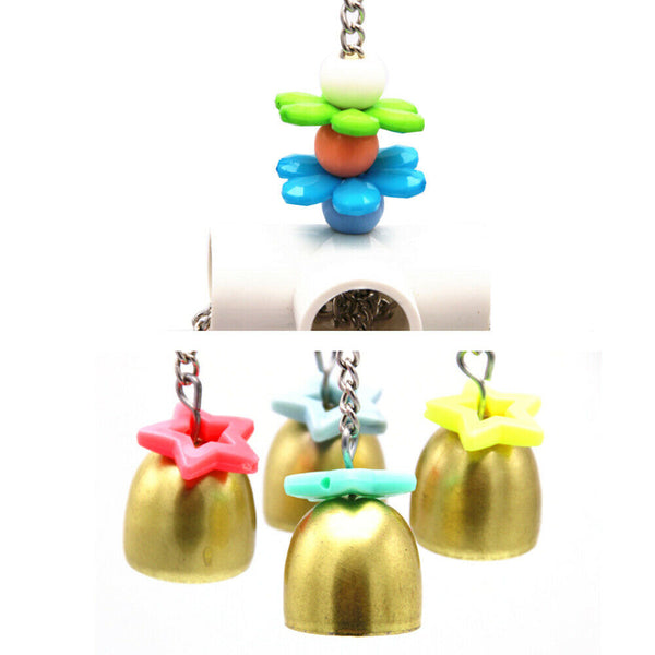 1pc Pet Bird Parrot Natural Sepak Takraw Rattan Ball Bite Chew Toys Swing Bells