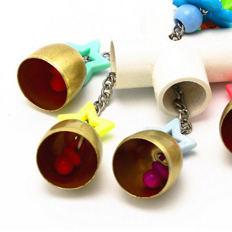 1pc Pet Bird Parrot Natural Sepak Takraw Rattan Ball Bite Chew Toys Swing Bells