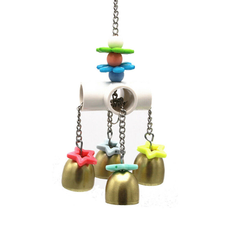 1pc Pet Bird Parrot Natural Sepak Takraw Rattan Ball Bite Chew Toys Swing Bells