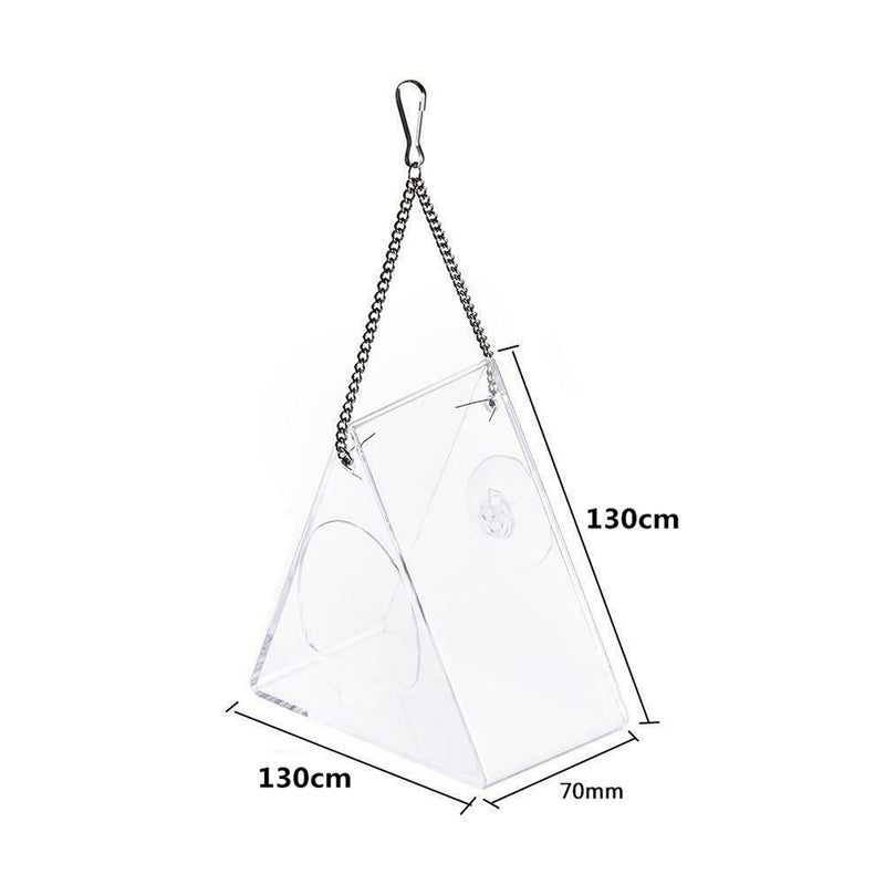 Parrot Feeder Stand Birds-Supplies Food-Box Acrylic Pet Anti-Scatter Triangle