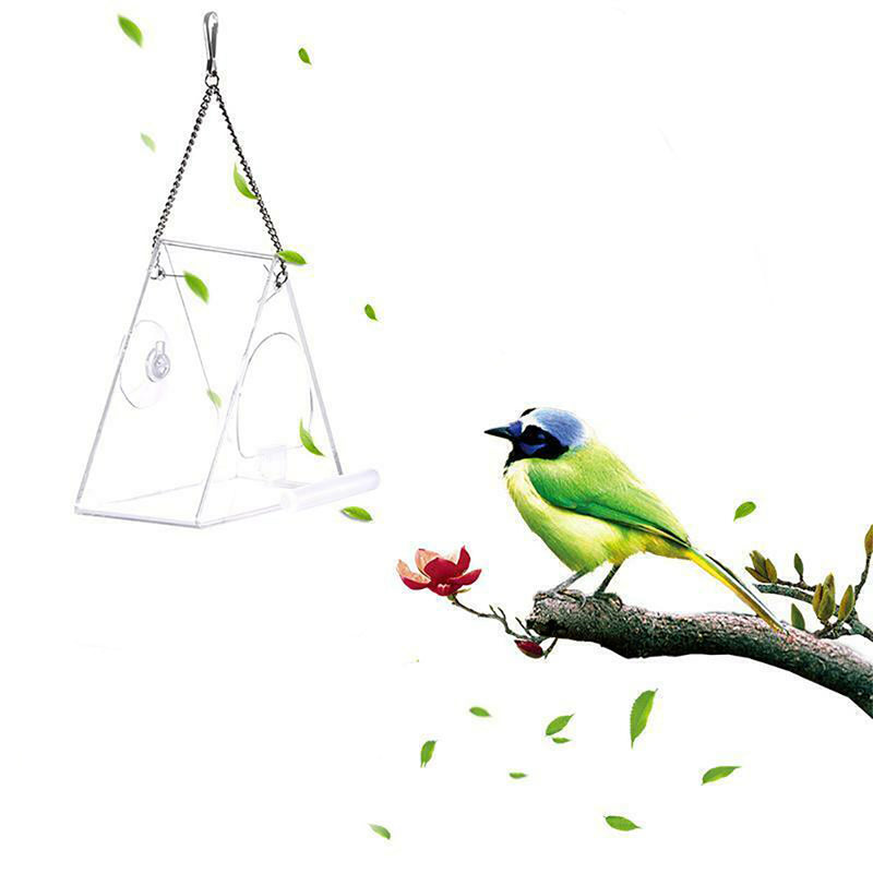 Window Bird Feeders Outdoor Triangle Acrylic Birdhouse Feeders