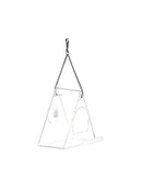 Parrot Feeder Stand Birds-Supplies Food-Box Acrylic Pet Anti-Scatter Triangle