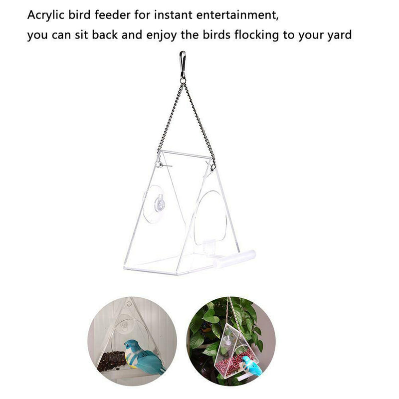 Window Bird Feeders Outdoor Triangle Acrylic Birdhouse Feeders