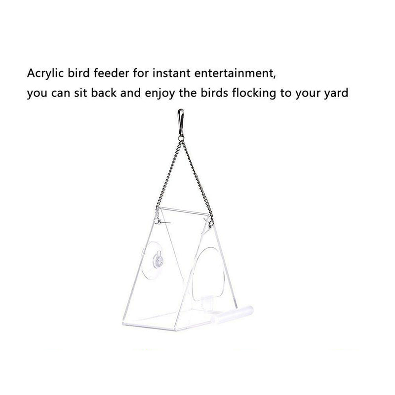 Parrot Feeder Stand Birds-Supplies Food-Box Acrylic Pet Anti-Scatter Triangle